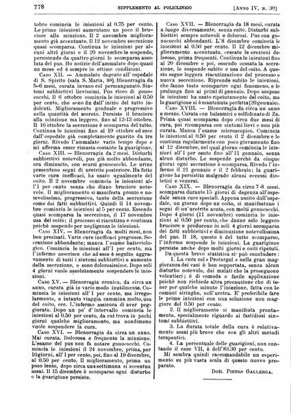 Supplemento al policlinico periodico di medicina, chirurgia ed igiene