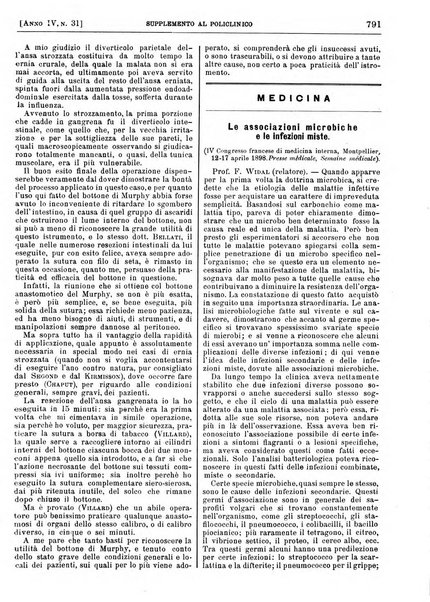 Supplemento al policlinico periodico di medicina, chirurgia ed igiene