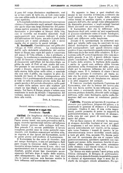 Supplemento al policlinico periodico di medicina, chirurgia ed igiene