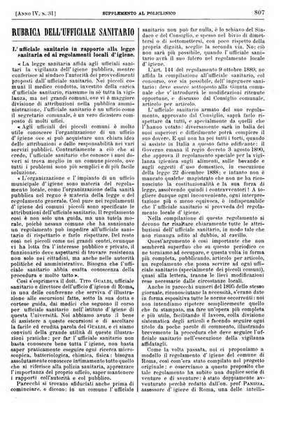 Supplemento al policlinico periodico di medicina, chirurgia ed igiene