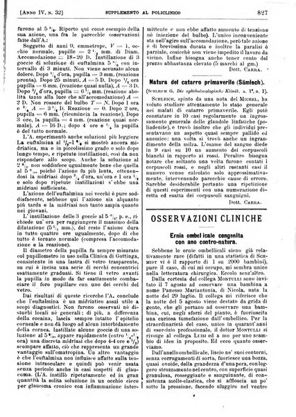 Supplemento al policlinico periodico di medicina, chirurgia ed igiene