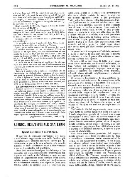 Supplemento al policlinico periodico di medicina, chirurgia ed igiene