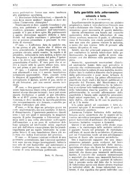 Supplemento al policlinico periodico di medicina, chirurgia ed igiene