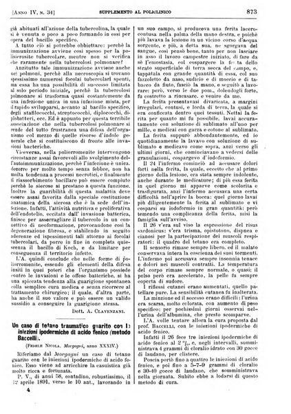 Supplemento al policlinico periodico di medicina, chirurgia ed igiene