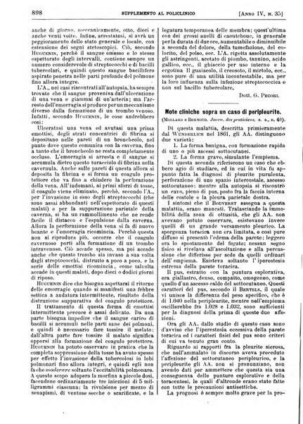 Supplemento al policlinico periodico di medicina, chirurgia ed igiene