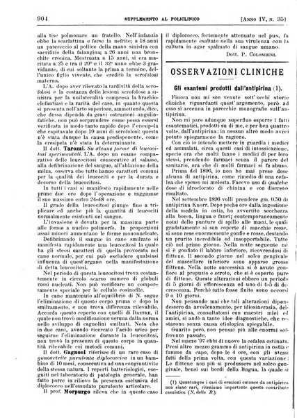 Supplemento al policlinico periodico di medicina, chirurgia ed igiene