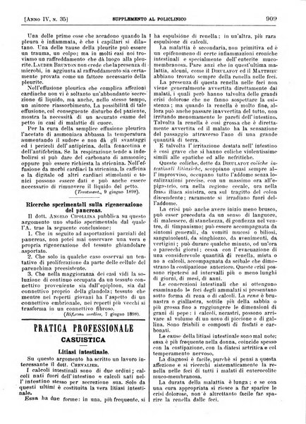 Supplemento al policlinico periodico di medicina, chirurgia ed igiene