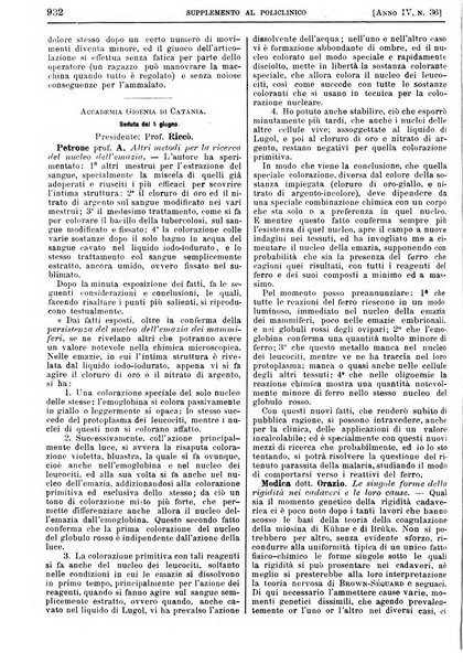 Supplemento al policlinico periodico di medicina, chirurgia ed igiene