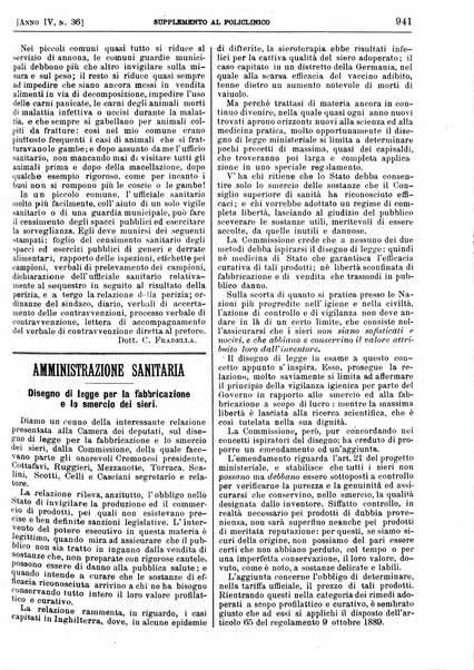 Supplemento al policlinico periodico di medicina, chirurgia ed igiene