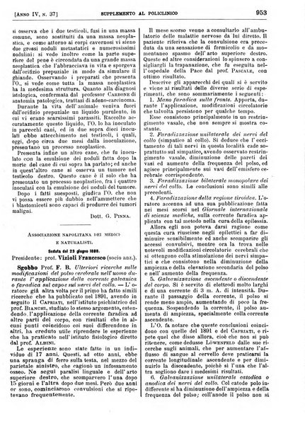 Supplemento al policlinico periodico di medicina, chirurgia ed igiene