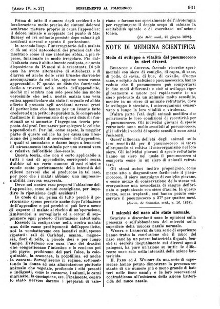 Supplemento al policlinico periodico di medicina, chirurgia ed igiene