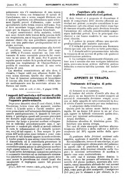 Supplemento al policlinico periodico di medicina, chirurgia ed igiene