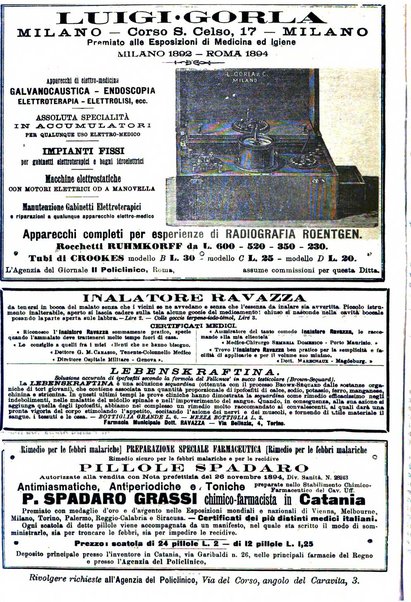 Supplemento al policlinico periodico di medicina, chirurgia ed igiene