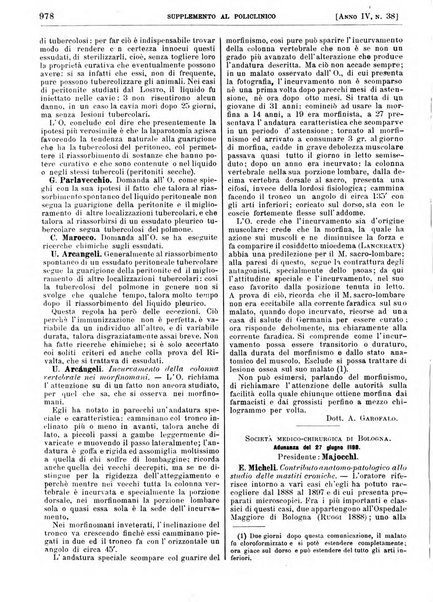 Supplemento al policlinico periodico di medicina, chirurgia ed igiene