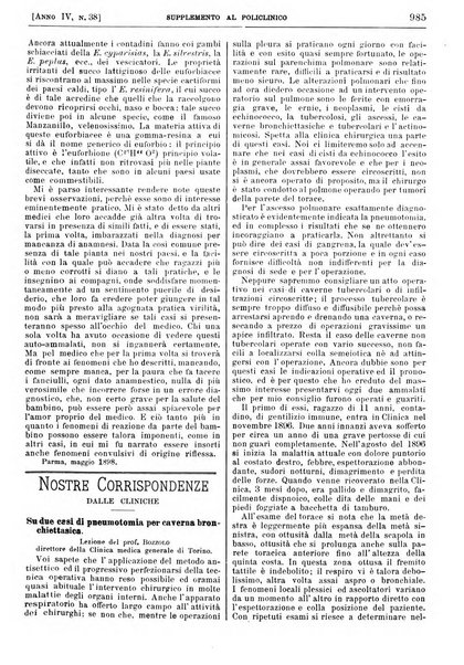 Supplemento al policlinico periodico di medicina, chirurgia ed igiene