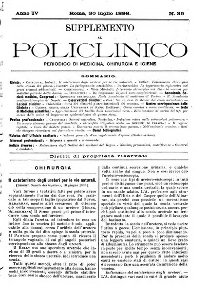 Supplemento al policlinico periodico di medicina, chirurgia ed igiene