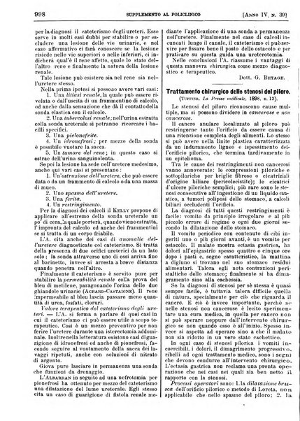 Supplemento al policlinico periodico di medicina, chirurgia ed igiene