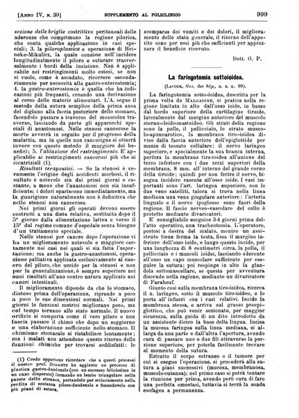 Supplemento al policlinico periodico di medicina, chirurgia ed igiene