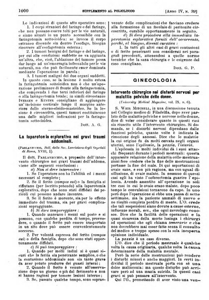 Supplemento al policlinico periodico di medicina, chirurgia ed igiene