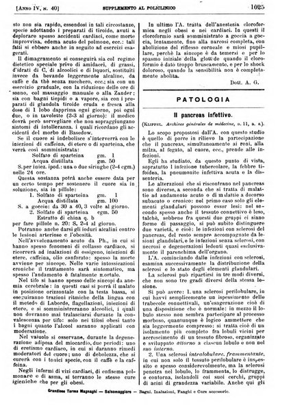 Supplemento al policlinico periodico di medicina, chirurgia ed igiene