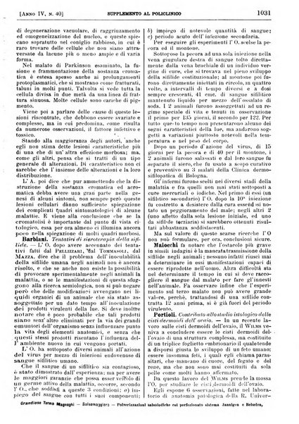 Supplemento al policlinico periodico di medicina, chirurgia ed igiene