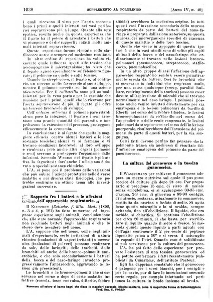 Supplemento al policlinico periodico di medicina, chirurgia ed igiene