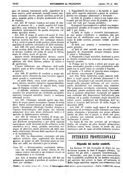 Supplemento al policlinico periodico di medicina, chirurgia ed igiene