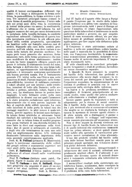 Supplemento al policlinico periodico di medicina, chirurgia ed igiene