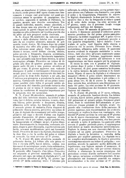 Supplemento al policlinico periodico di medicina, chirurgia ed igiene