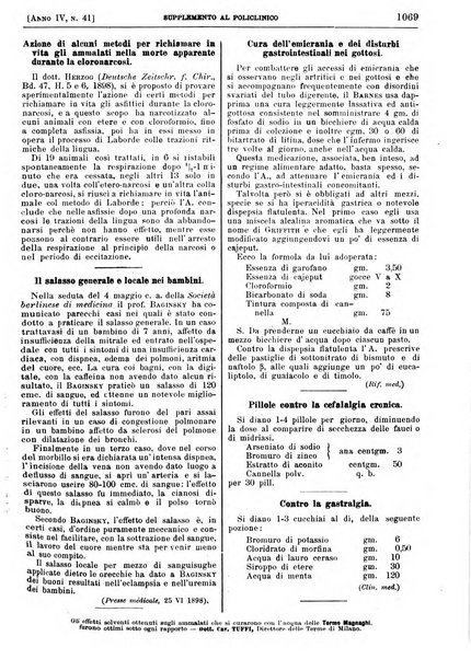 Supplemento al policlinico periodico di medicina, chirurgia ed igiene