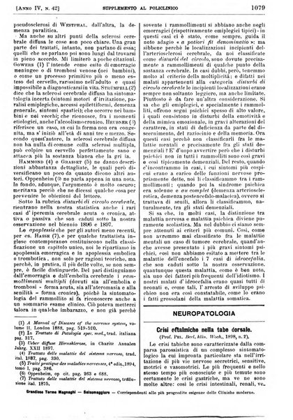 Supplemento al policlinico periodico di medicina, chirurgia ed igiene