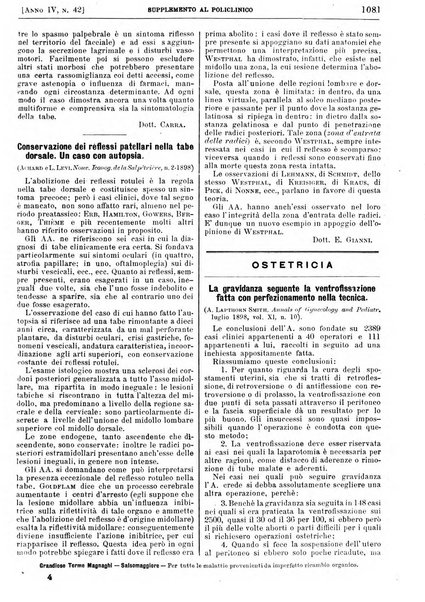 Supplemento al policlinico periodico di medicina, chirurgia ed igiene