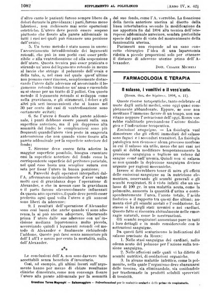 Supplemento al policlinico periodico di medicina, chirurgia ed igiene