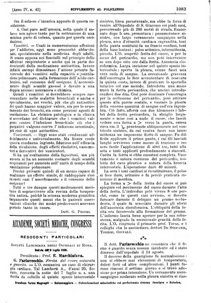 Supplemento al policlinico periodico di medicina, chirurgia ed igiene