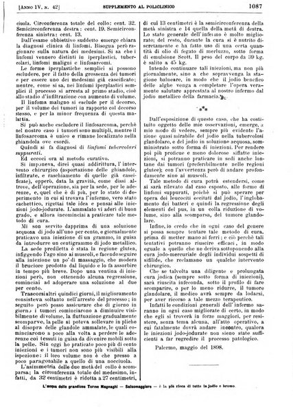 Supplemento al policlinico periodico di medicina, chirurgia ed igiene