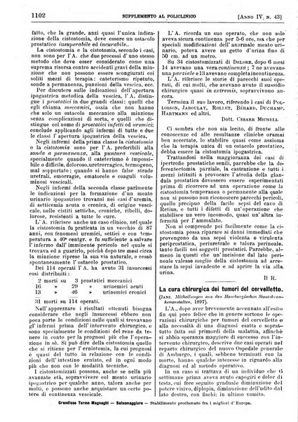 Supplemento al policlinico periodico di medicina, chirurgia ed igiene