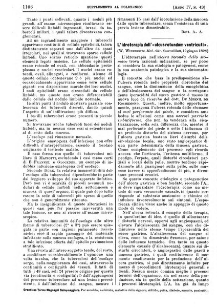 Supplemento al policlinico periodico di medicina, chirurgia ed igiene