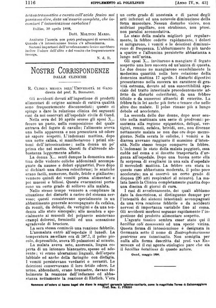 Supplemento al policlinico periodico di medicina, chirurgia ed igiene