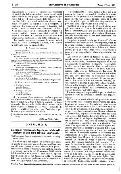 Supplemento al policlinico periodico di medicina, chirurgia ed igiene