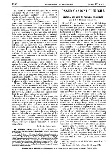 Supplemento al policlinico periodico di medicina, chirurgia ed igiene