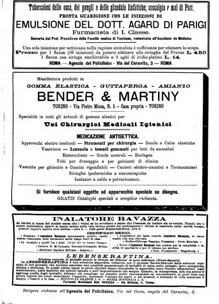 Supplemento al policlinico periodico di medicina, chirurgia ed igiene