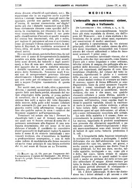 Supplemento al policlinico periodico di medicina, chirurgia ed igiene