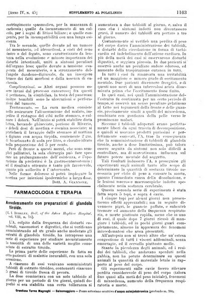 Supplemento al policlinico periodico di medicina, chirurgia ed igiene