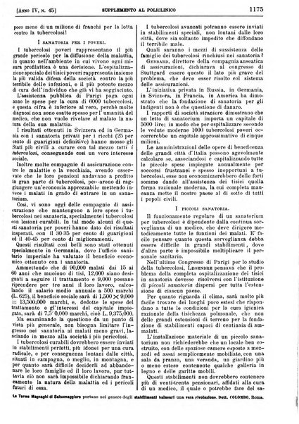 Supplemento al policlinico periodico di medicina, chirurgia ed igiene