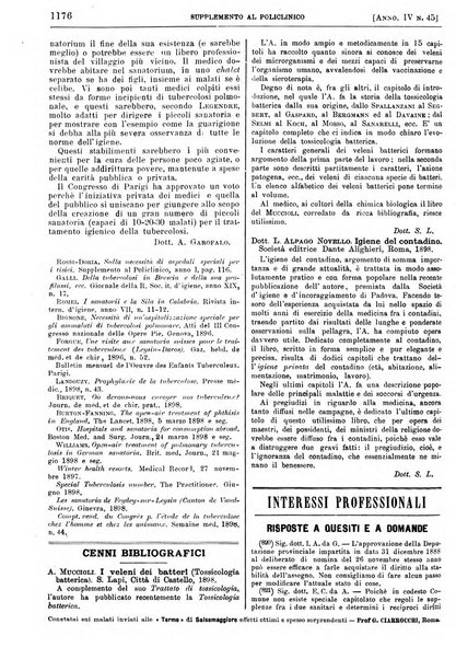 Supplemento al policlinico periodico di medicina, chirurgia ed igiene