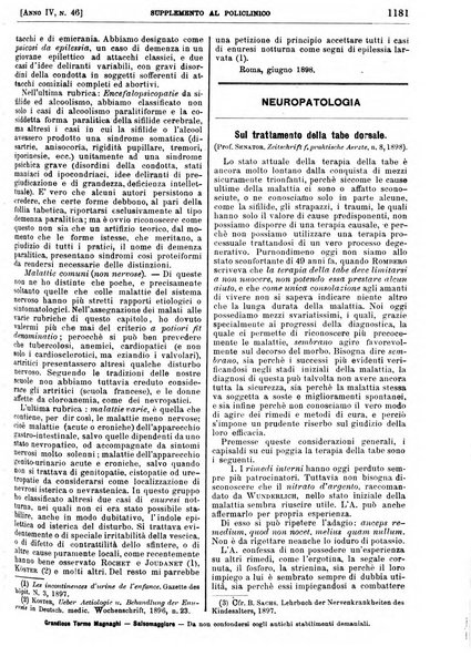 Supplemento al policlinico periodico di medicina, chirurgia ed igiene