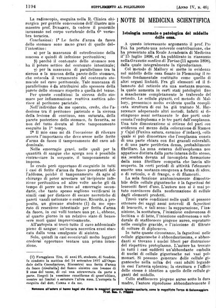 Supplemento al policlinico periodico di medicina, chirurgia ed igiene