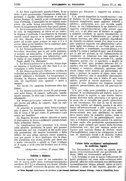 Supplemento al policlinico periodico di medicina, chirurgia ed igiene