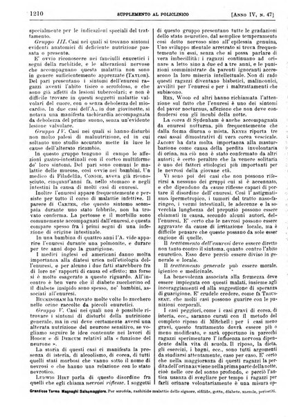 Supplemento al policlinico periodico di medicina, chirurgia ed igiene