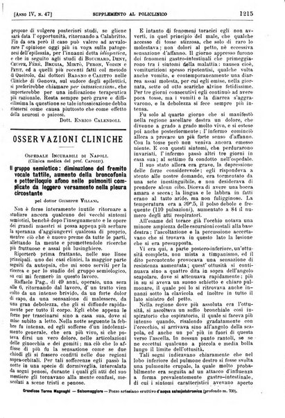 Supplemento al policlinico periodico di medicina, chirurgia ed igiene